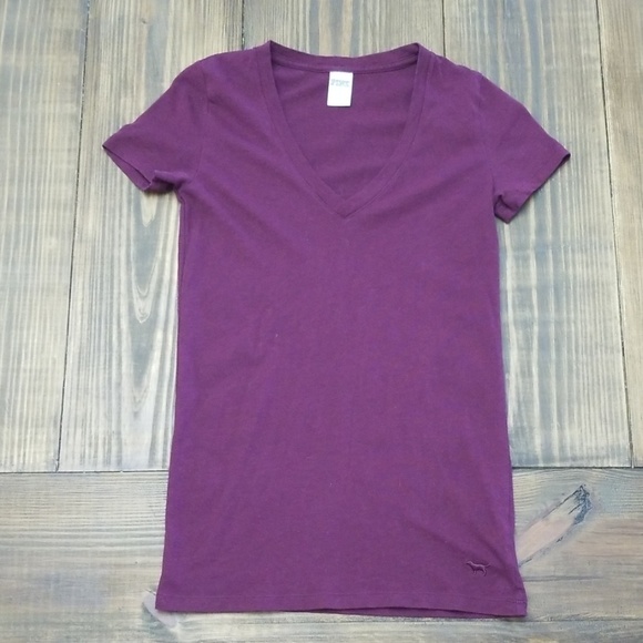 Victoria's Secret Pink Essential V Neck Tee Shirt Size XS - Picture 1 of 4